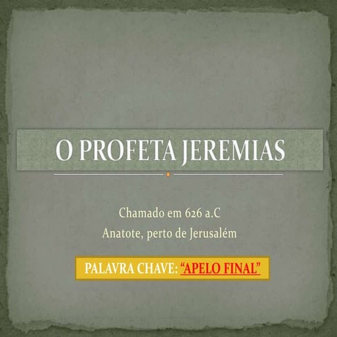 30. O Livro do  profeta Jeremias