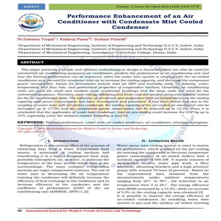 Energy efficiency Enhancement for Chillers | PDF