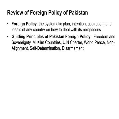 Foreign policy of pakistan