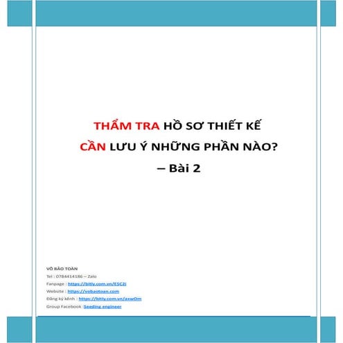 THẨM TRA HỒ SƠ THIẾT KẾ CẦN LƯU Ý NHỮNG PHẦN NÀO?