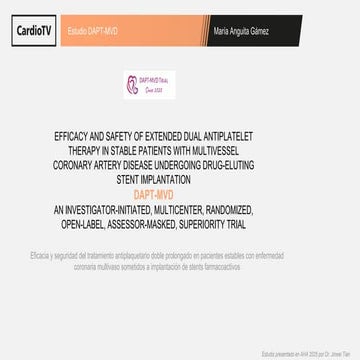 Estudio DAPT-MVD  AHA 2025 Nueva Orleans