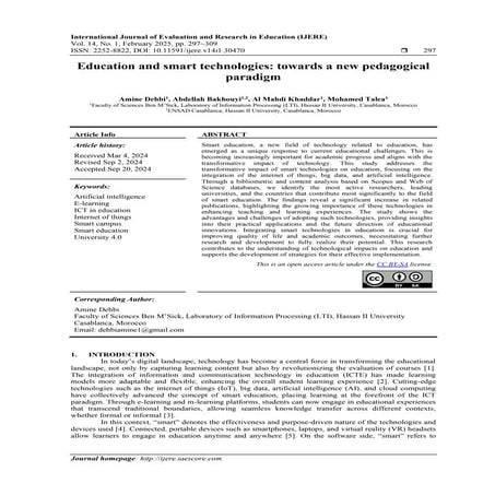 Education and smart technologies: towards a new pedagogical paradigm | PDF