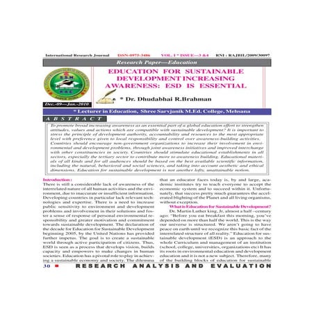 RESEARCH ANALYSIS AND EVALUATION