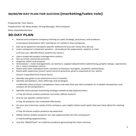 The 30-60-90 day plan for your interview success