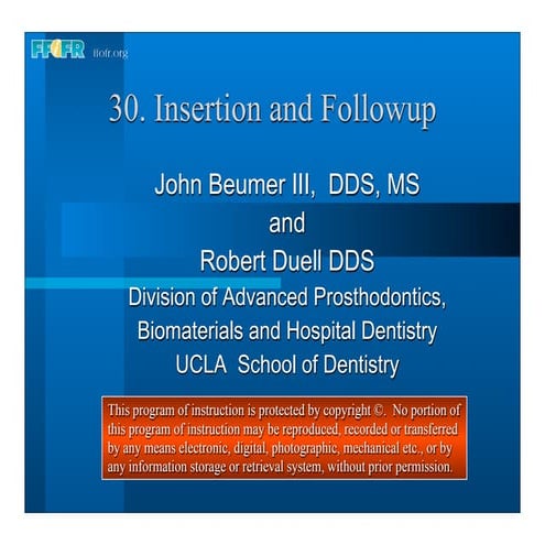 30.insertion and followup
