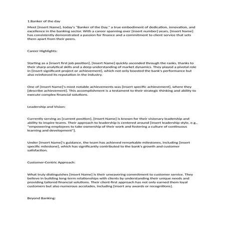 Banker of the day ,                    .