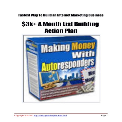 $3000+ a month list building plan