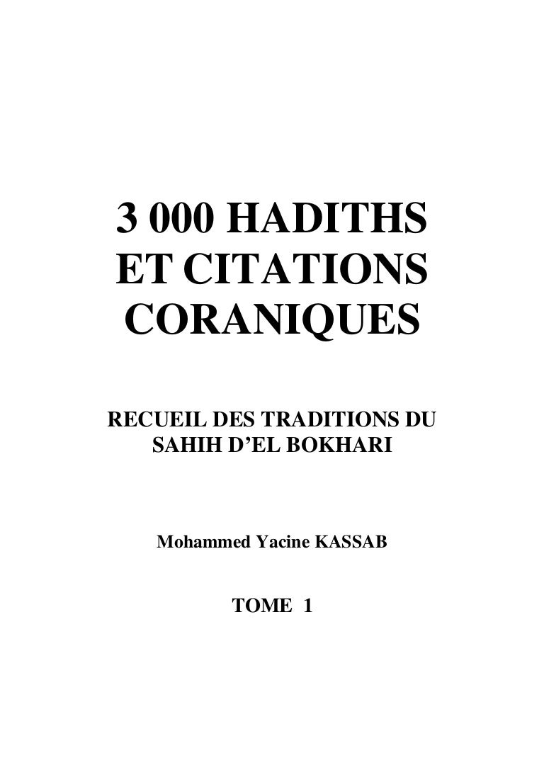 3000 Hadiths Et Citations Coraniques Tome 1