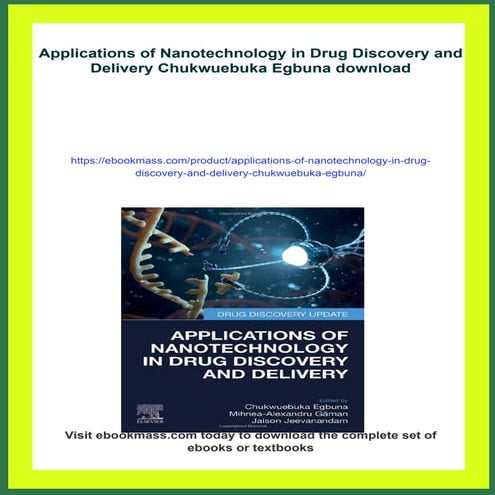Applications of Nanotechnology in Drug Discovery and Delivery ...