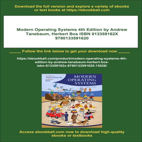 Modern Operating Systems 4th Edition by Andrew Tanebaum, Herbert Bos ISBN 013...