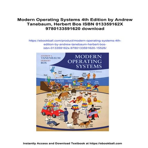 Modern Operating Systems 4th Edition by Andrew Tanebaum, Herbert Bos ISBN 013...
