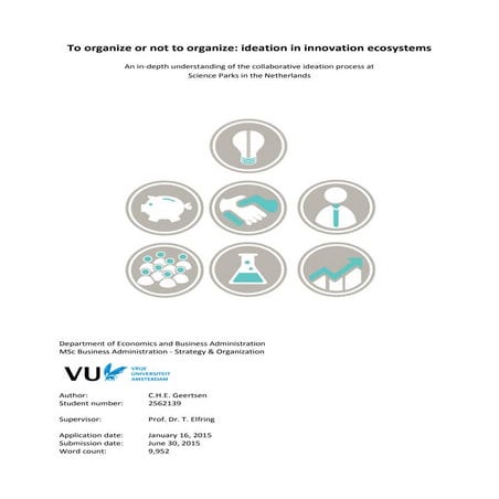 To organize or not to organize: ideation in innovation ecosystems - Lotte Gee...