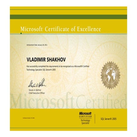 Microsoft Certificate | PDF
