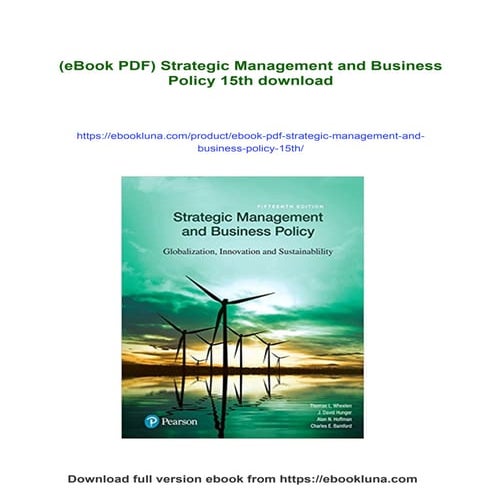 (eBook PDF) Strategic Management and Business Policy 15th