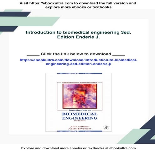 Introduction to biomedical engineering 3ed. Edition Enderle J.