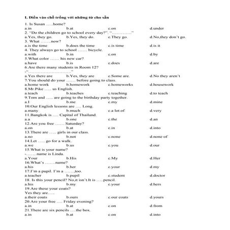 300 câu trắc nghiệm tiếng anh cơ bản.docx