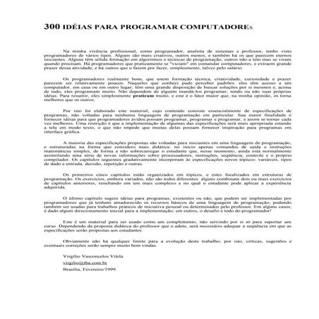 ideias de programação