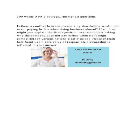 300 words APA 3 sources.. answer all questionsIs there a confl | DOCX ...