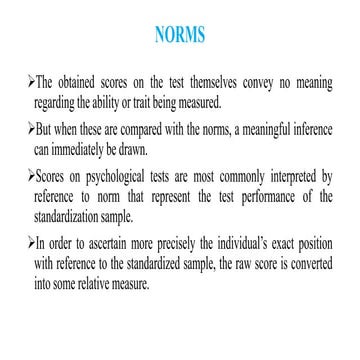 Norms and the Meaning of Test Scores