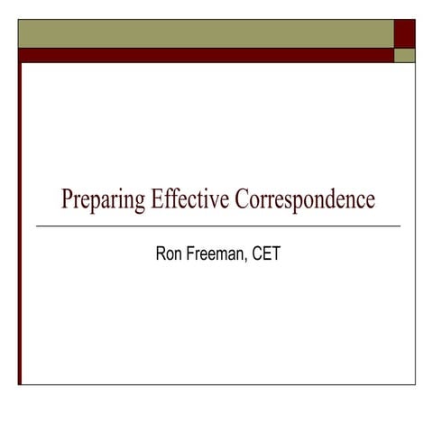 Preparing Effective Correspondence