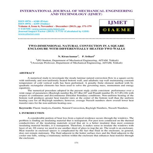 Study on Natural Convection in a Square Cavity with Wavy right vertical ...
