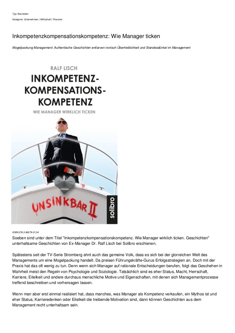 Inkompetenzkompensationskompetenz Wie Manager ticken