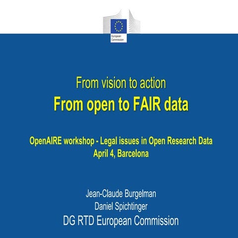 Horizon 2020 Open Research Data Pilot, Jean-Claude Burgelman, DG RTD European...
