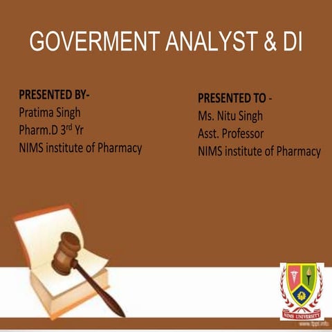 Goverment analyst and Drug inspector