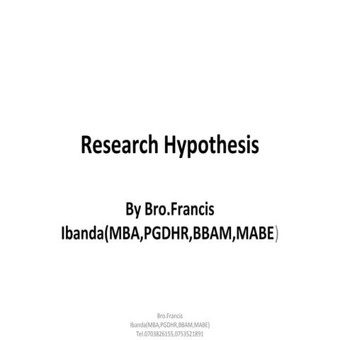 Research Hypothesis