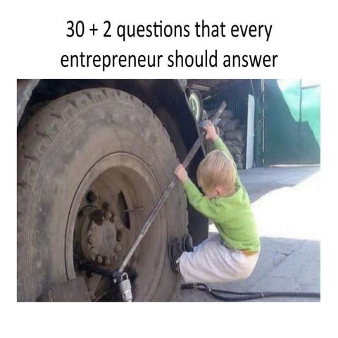30 + 2 questions that every entreprenuer should answer