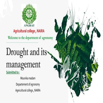 Drought and its management