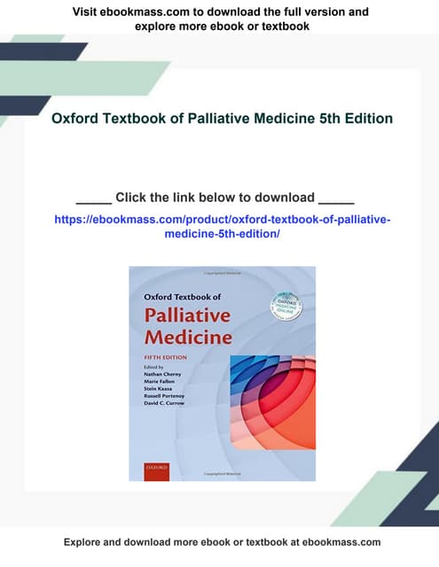 Oxford Textbook of Palliative Medicine 5th Edition | PDF