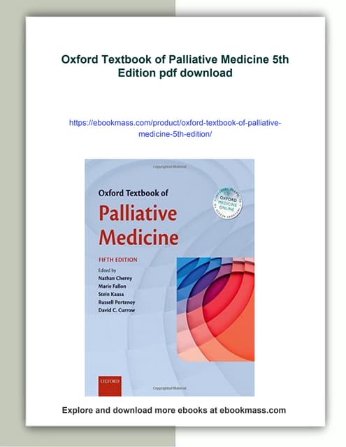 Oxford Textbook of Palliative Medicine 5th Edition | PDF