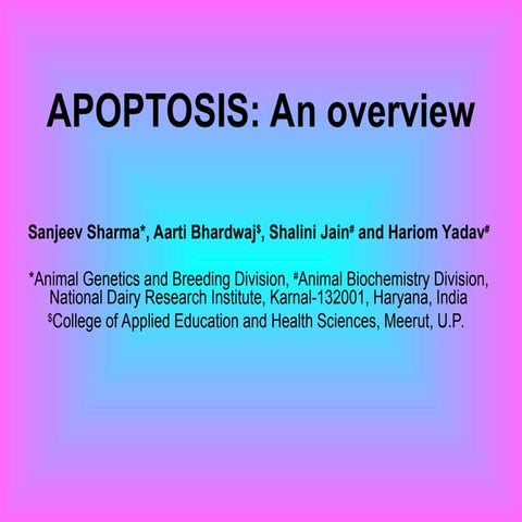 APOPTOSIS / cell death / programmed cell death | PPT