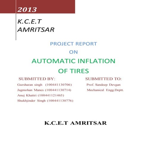 Automatic Inflation Of Tires