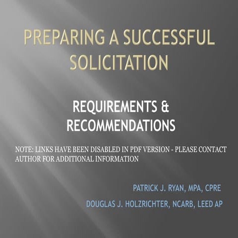 solicitation presentation