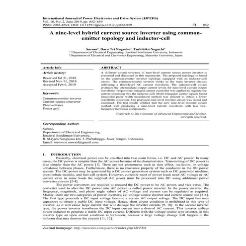 A nine-level hybrid current source inverter using common-emitter topology and...