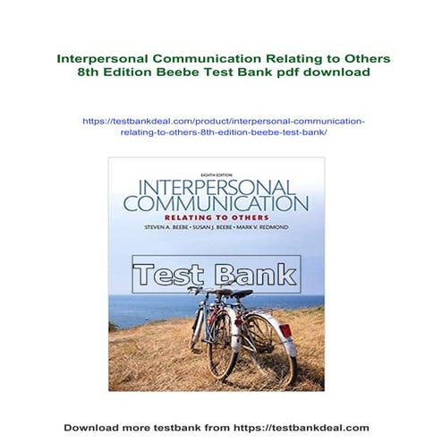 Interpersonal Communication Relating to Others 8th Edition Beebe Test ...