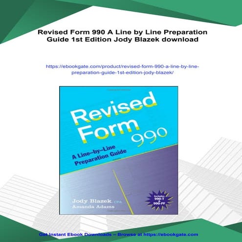 Revised Form 990 A Line by Line Preparation Guide 1st Edition Jody Blazek