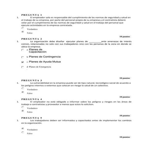 Respuestas Cuestionario Semana 3 SGSST