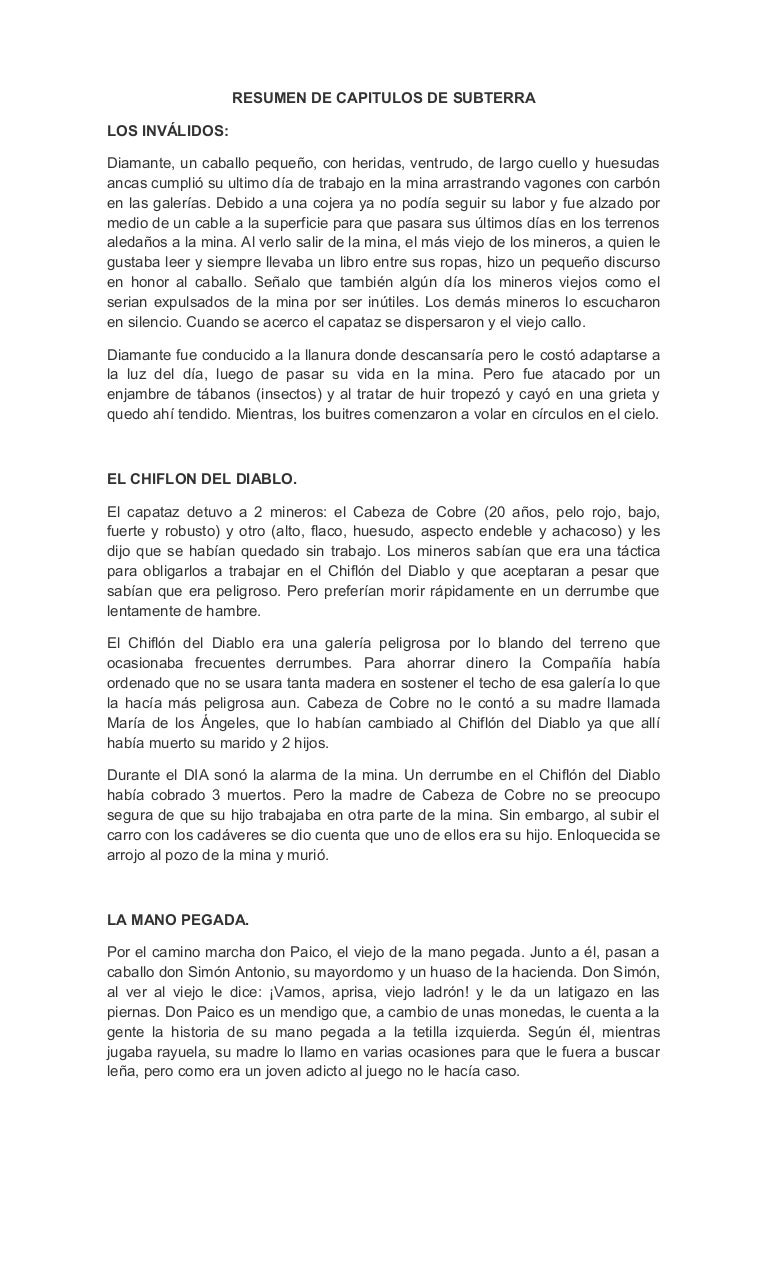 308658049 Resumen De Todos Los Capitulos De Subterra