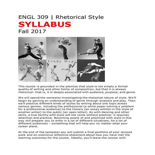 ENGL 309 Fall 2017 Syllabus