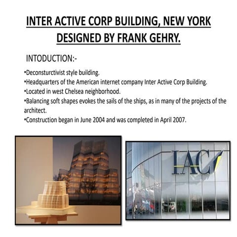 Inter Active Corp Building, New york.