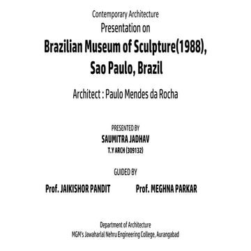 Brazilian sculpture museum, sao paulo, Brazil.