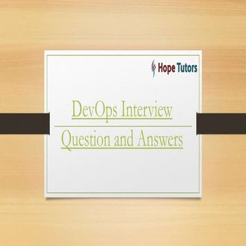 DevOps interview questions and answers