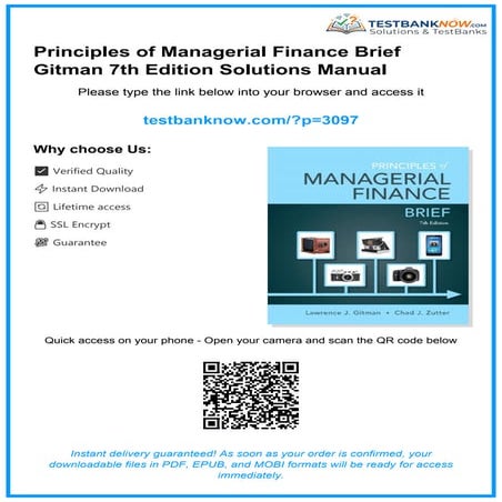 Solutions for Exercises in Principles of Managerial Finance, 14th ...