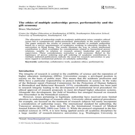 Multiple authorship SHE ifirst