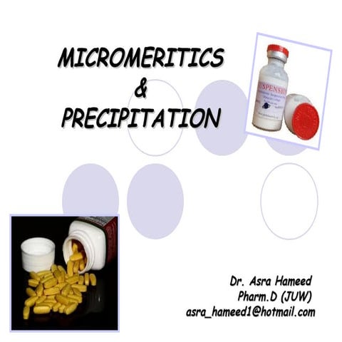 MICROMERITICS & PRECIPITATION