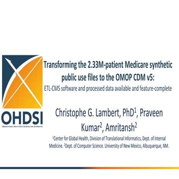 OHDSI CDM Presentation