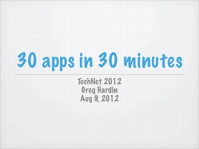 30 apps in 30 minutes